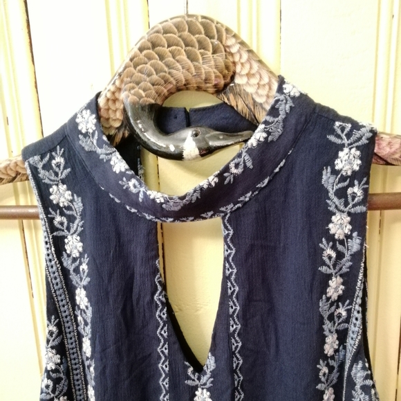 Trixxi Coastal Grandmother Embroidered Lined Swing Jumper Dress, XL - Picture 2 of 8